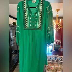 Green Embroidered Dress